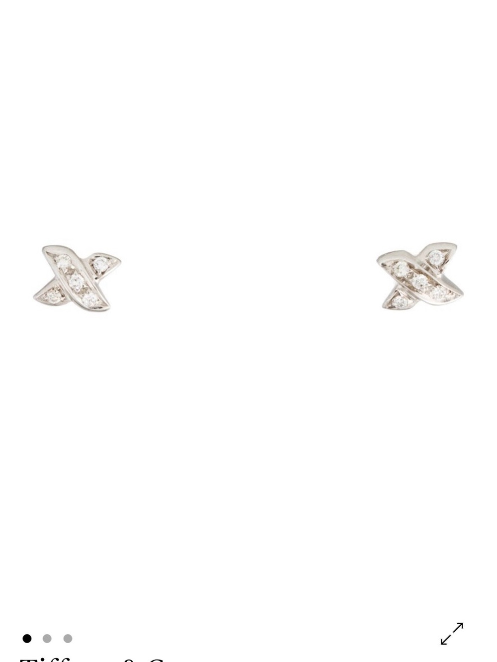 Tiffany & Co. Cross Stitch X stud Diamonds earrings 18k 750 white gold